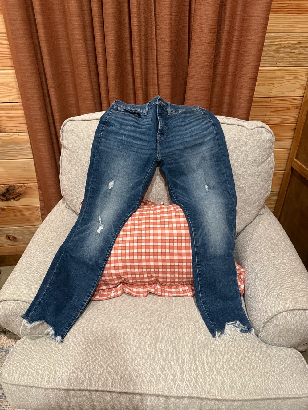 Lucky Brand Dark Blue Distressed Skinny Jeans